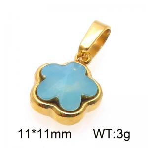 Stainless steel flower crystal stone pendant - KP130948-Z