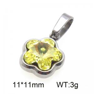 Stainless steel flower crystal stone pendant - KP130950-Z