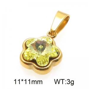 Stainless steel flower crystal stone pendant - KP130951-Z