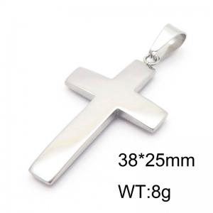Steel colored stainless steel cross pendant - KP131006-HR