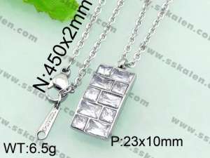 Stainless Steel Stone & Crystal Pendant - KP41590-Z