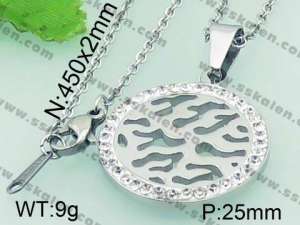 Stainless Steel Stone & Crystal Pendant - KP44557-K