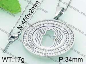 Stainless Steel Stone & Crystal Pendant - KP44605-K