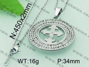 Stainless Steel Stone & Crystal Pendant - KP44925-K