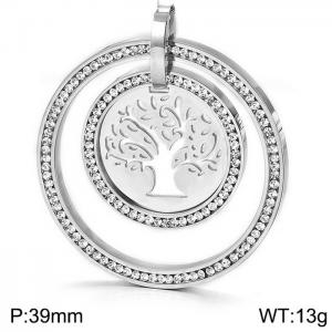 Stainless Steel Stone & Crystal Pendant - KP45580-K