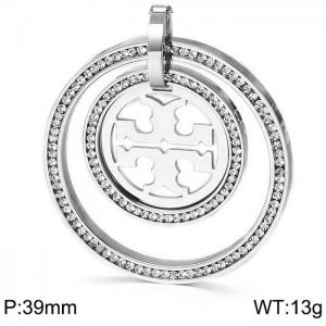 Stainless Steel Stone & Crystal Pendant - KP45583-K