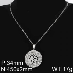 Stainless Steel Stone & Crystal Pendant - KP45825-K