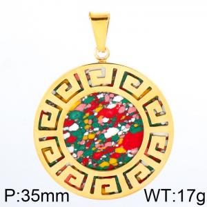 Stainless Steel Gold-plating Pendant - KP46057-K