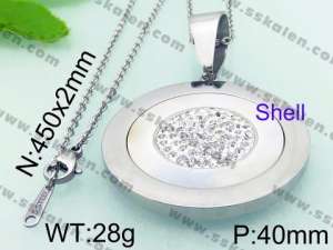 Stainless Steel Stone & Crystal Pendant - KP46096-K