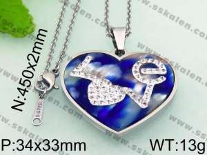 Stainless Steel Stone & Crystal Pendant - KP47030-K