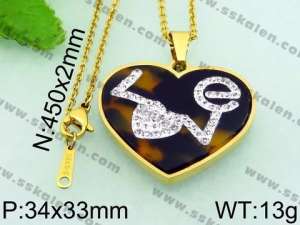 Stainless Steel Stone & Crystal Pendant - KP47034-K