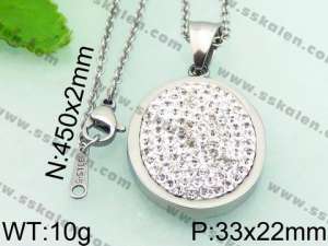 Stainless Steel Stone & Crystal Pendant - KP47056-K