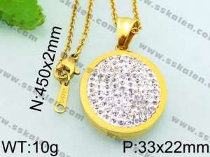 Stainless Steel Stone & Crystal Pendant - KP47058-K