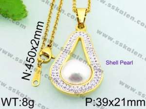 Stainless Steel Stone & Crystal Pendant - KP47063-K