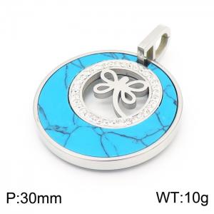 Stainless Steel Stone & Crystal Pendant - KP47510-K