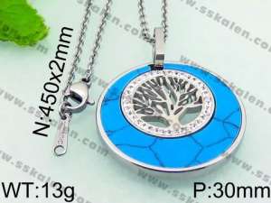 Stainless Steel Stone & Crystal Pendant - KP47669-K