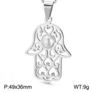 Stainless Steel Stone & Crystal Pendant - KP47696-K