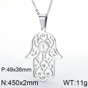 Stainless Steel Stone & Crystal Pendant - KP47698-K