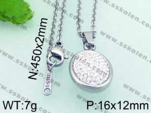 Stainless Steel Stone & Crystal Pendant - KP47957-K