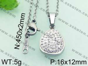 Stainless Steel Stone & Crystal Pendant - KP48047-K