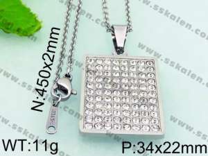 Stainless Steel Stone & Crystal Pendant - KP48619-K