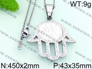 Stainless Steel Stone & Crystal Pendant - KP49191-K