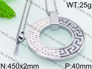 Stainless Steel Stone & Crystal Pendant - KP49900-K