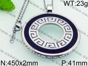 Stainless Steel Stone & Crystal Pendant - KP49962-K