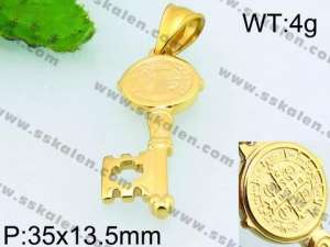 Stainless Steel Gold-plating Pendant - KP50563-Z