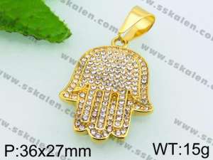 Stainless Steel Stone & Crystal Pendant - KP51710-L