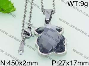 Stainless Steel Stone & Crystal Pendant - KP52063-K