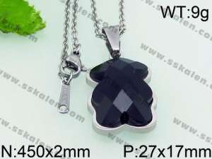 Stainless Steel Stone & Crystal Pendant - KP52064-K