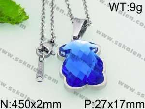 Stainless Steel Stone & Crystal Pendant - KP52065-K