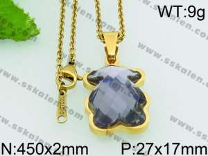 Stainless Steel Stone & Crystal Pendant - KP52068-K