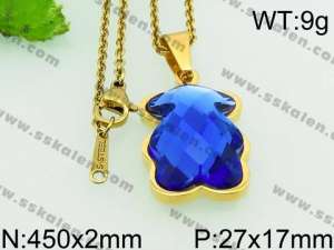 Stainless Steel Stone & Crystal Pendant - KP52070-K