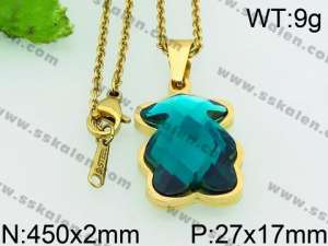 Stainless Steel Stone & Crystal Pendant - KP52071-K