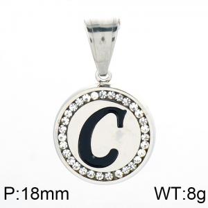 Stainless Steel Stone & Crystal Pendant - KP55016-K