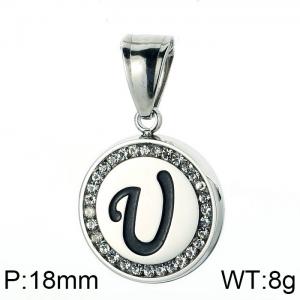 Stainless Steel Stone & Crystal Pendant - KP55034-K