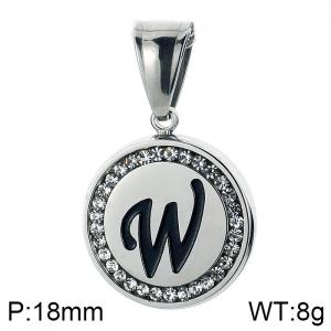 Stainless Steel Stone & Crystal Pendant - KP55036-K