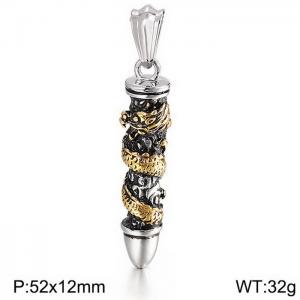 Arrogant Casting Bullet Head Dragon Column Chinese Loong Gold-plating Pendant - KP55731-BD