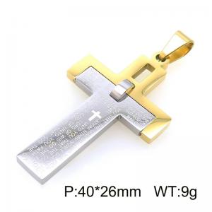 Bible Cross Stainless Steel High Grade Neutral Style Fashion Titanium Steel Pendant - KP56177-JE