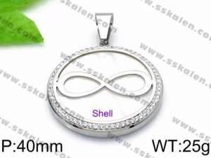 Stainless Steel Stone & Crystal Pendant - KP57687-K