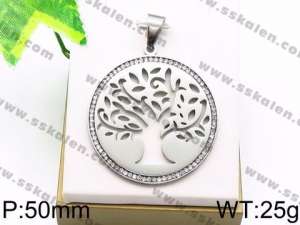 Stainless Steel Stone & Crystal Pendant - KP58309-K