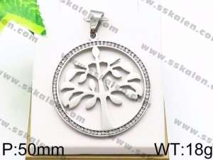 Stainless Steel Stone & Crystal Pendant - KP58330-K