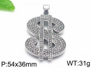 Stainless Steel Stone & Crystal Pendant - KP60042-TOM