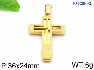 Stainless Steel Cross Pendant - KP60284-KL