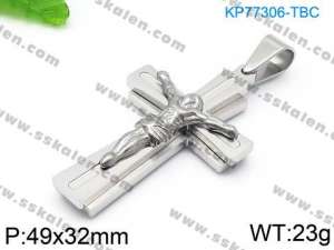 Stainless Steel Cross Pendant - KP77306-TBC