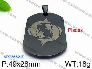 Stainless Steel Black-plating Pendant - KP77682-Z