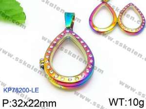 Stainless Steel Stone & Crystal Pendant - KP78200-LE