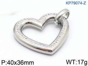 Stainless Steel Stone & Crystal Pendant - KP79074-Z